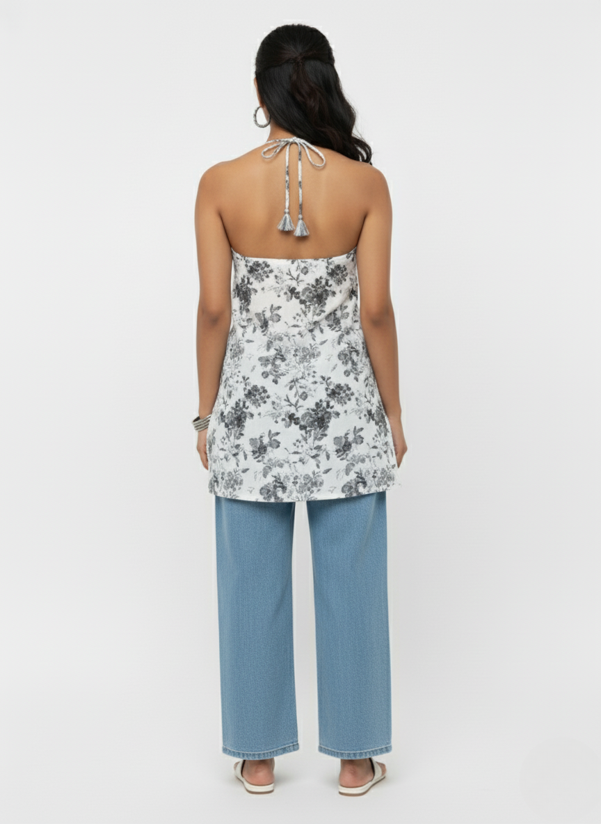 Floral printed Halter Neck Kurti