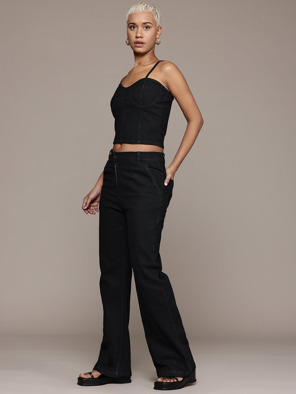 Denim Corset Top With Jeans