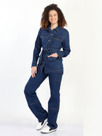 Denim Shacket With Belt & Cargo Jeans