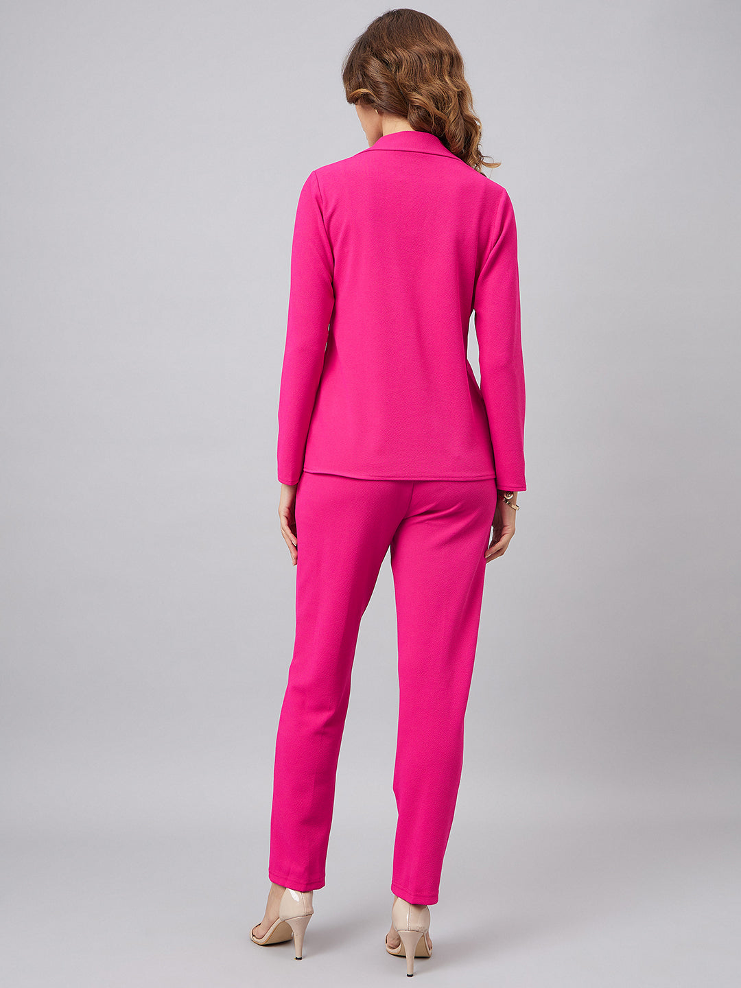 Sweetheart Neck Top & Notched Lapel-Collar Blazer With Trousers