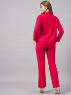 Pink Scalping Blazer With Trousers