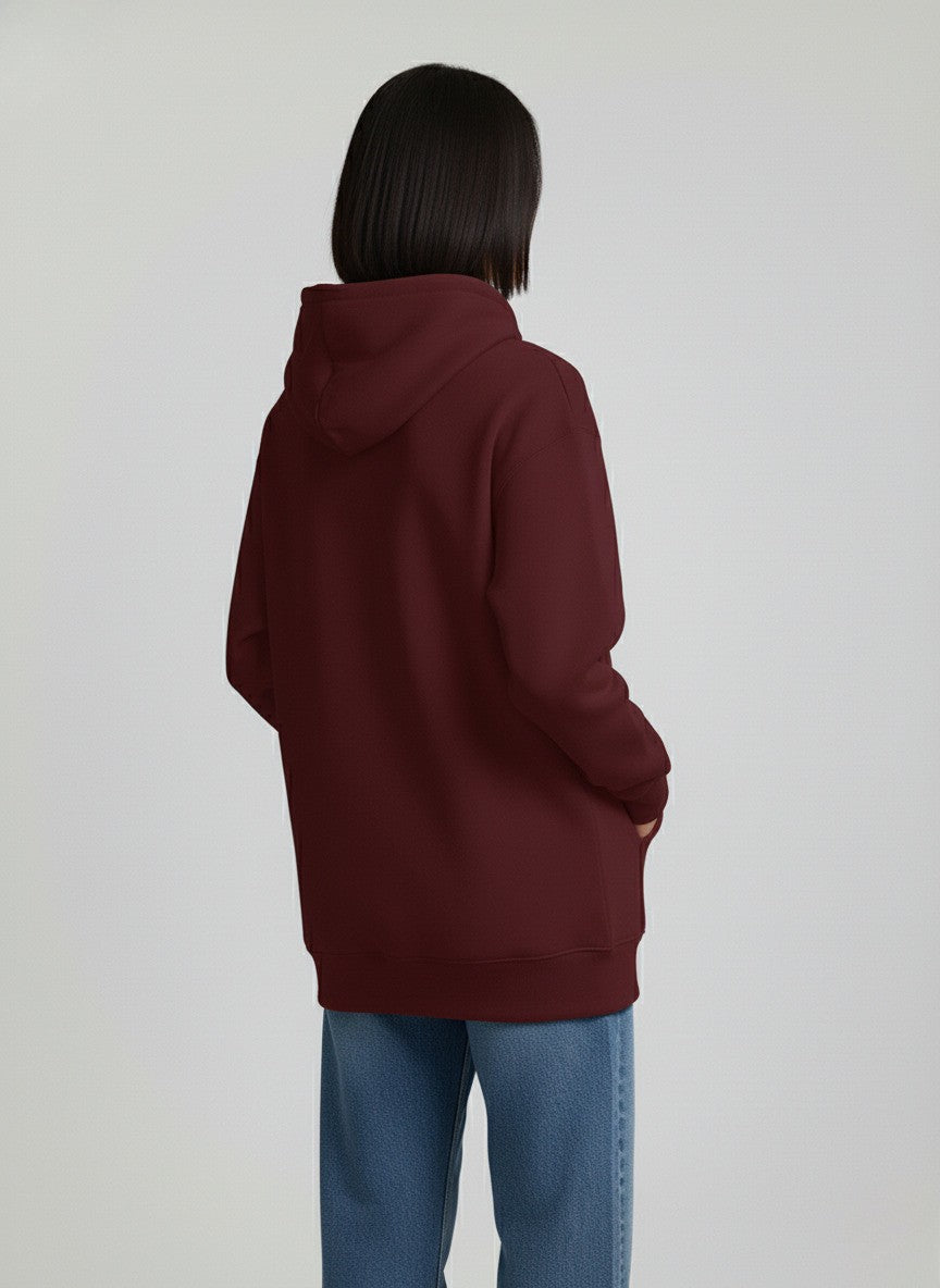 Plain Maroon Oversized Hoodie