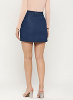 Denim Straight Cargo Mini Skirt