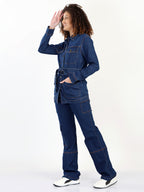 Denim Shacket With Belt & Cargo Jeans