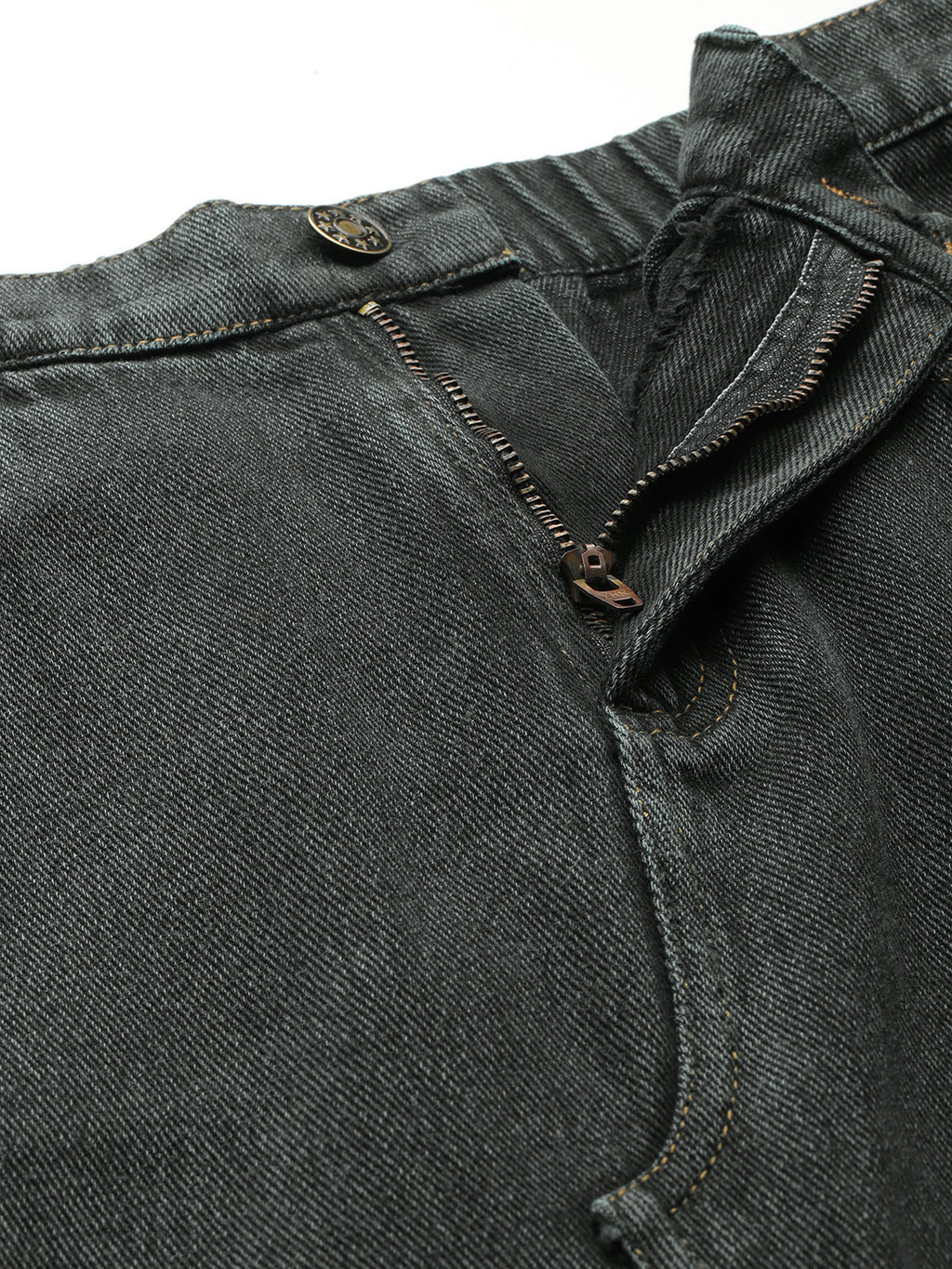 Pure Cotton Denim Straight Maxi Skirt with Front Slit