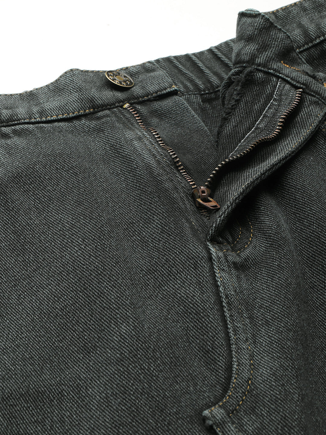 Pure Cotton Denim Straight Maxi Skirt with Front Slit