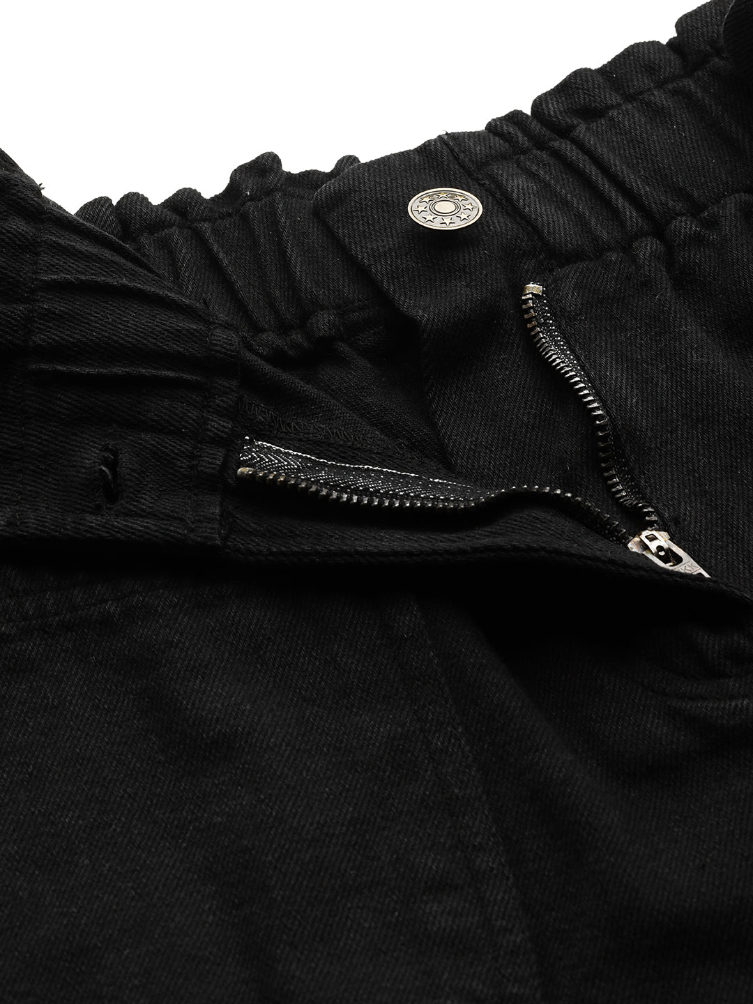 Women High-Rise Black Shorts