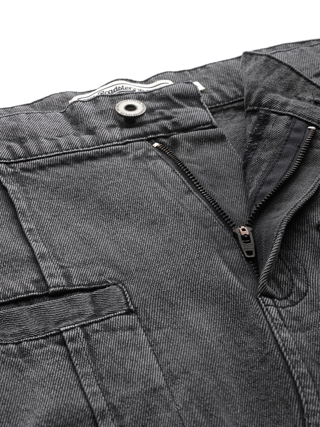 Pure Cotton Denim Straight Midi Skirt with Front Slit