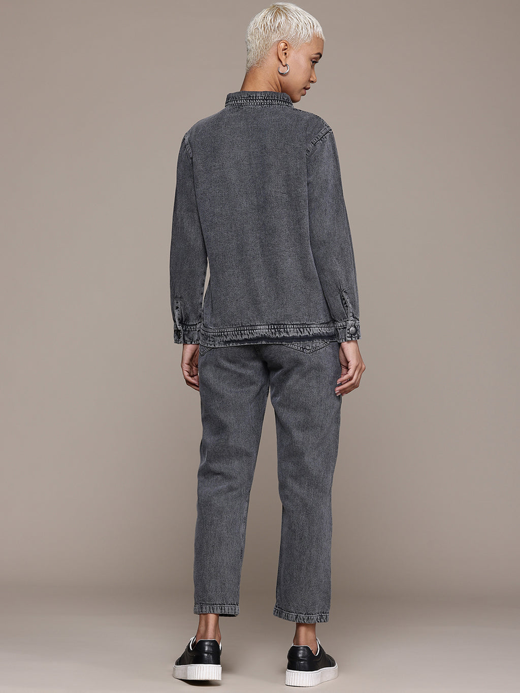 Pure Cotton Denim Shirt With Jeans