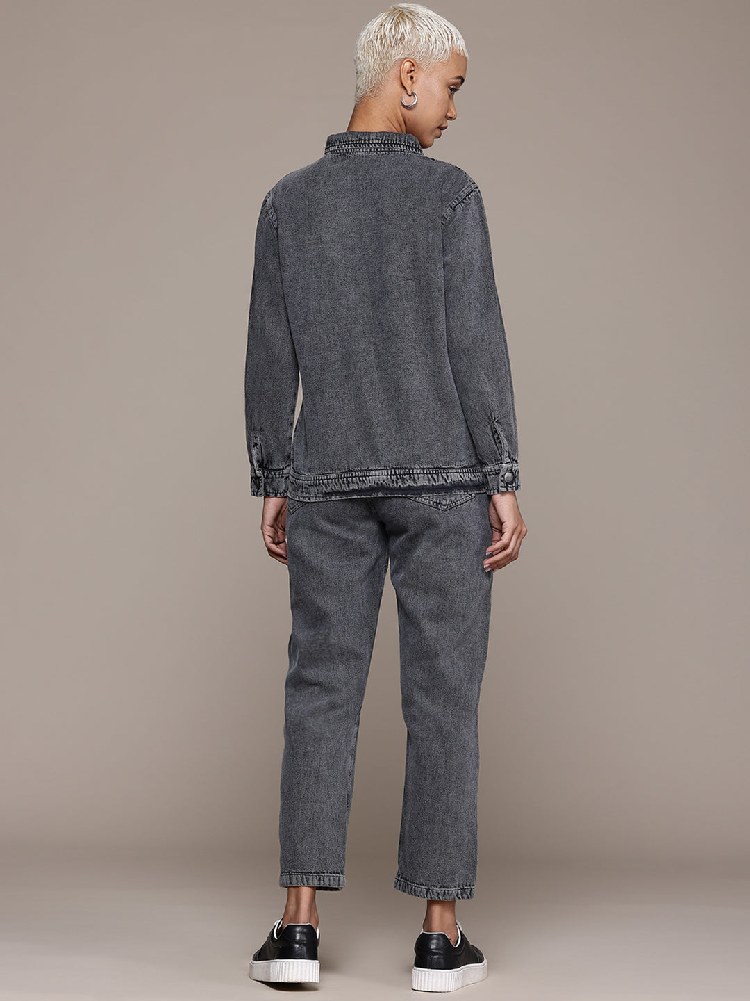 Pure Cotton Denim Shirt With Jeans