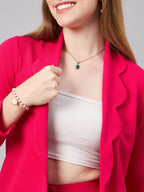 Pink Scalping Blazer With Trousers