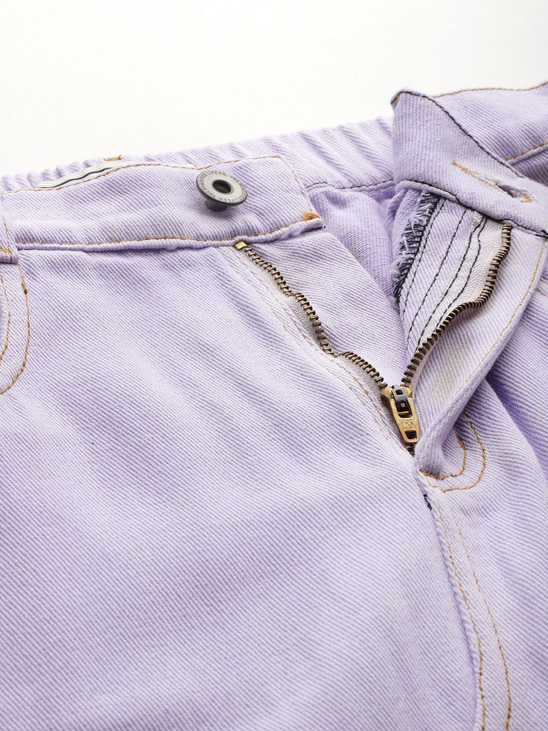 Pure Cotton Straight Denim Midi Skirt with Front Slit