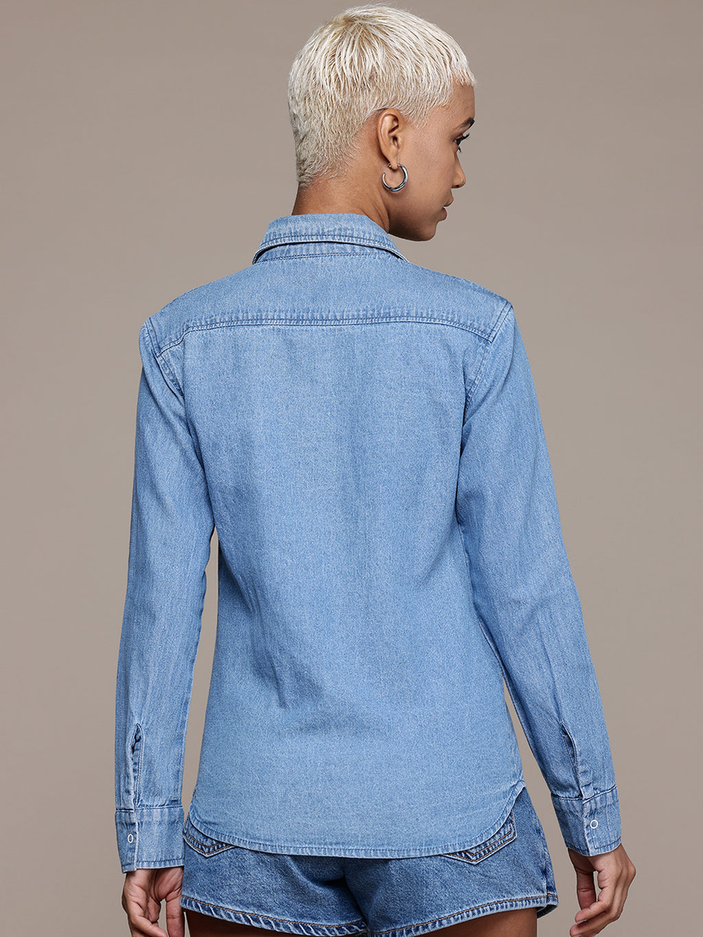 Pure Cotton Denim Casual Shirt