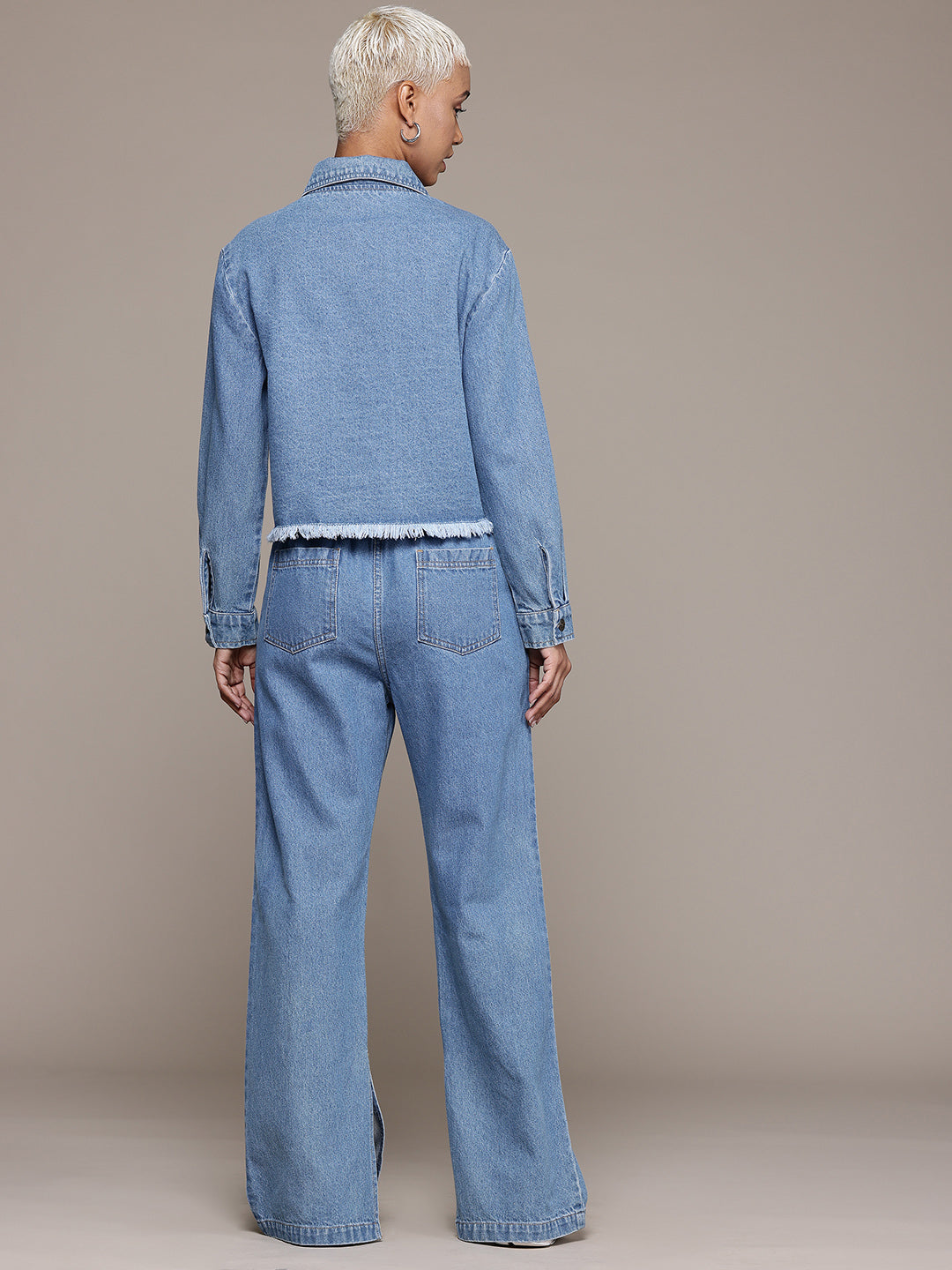 Denim Shirt With Distressed Jeans