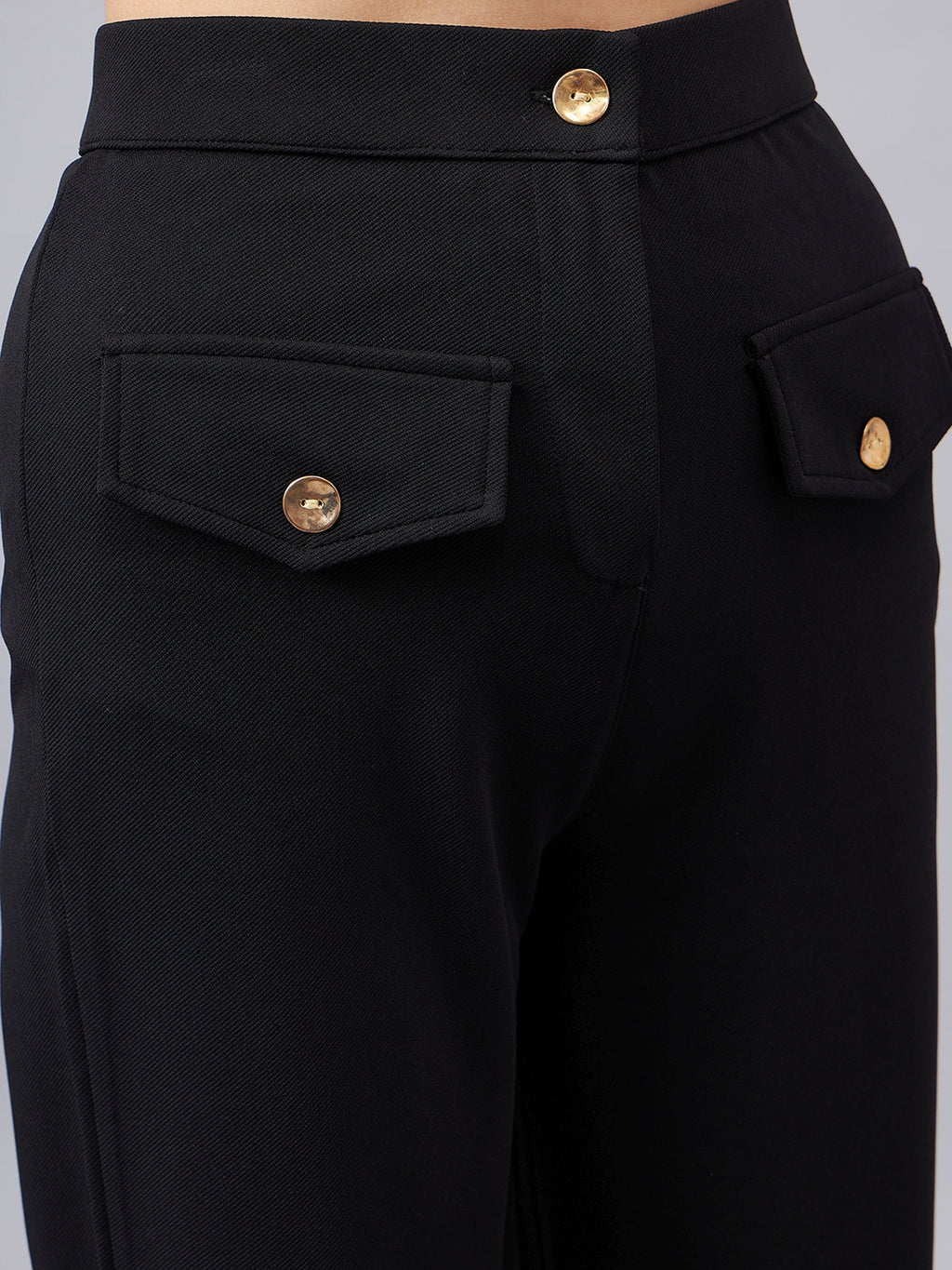 Black Round Neck Crop Top With Trouser