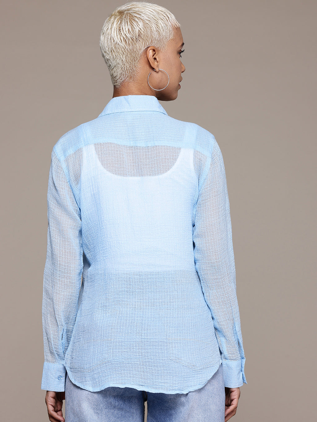 Sheer Pure Cotton Casual Shirt