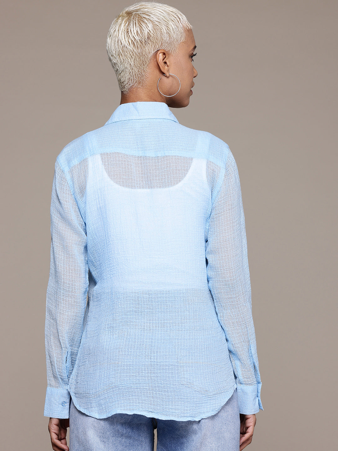 Sheer Pure Cotton Casual Shirt