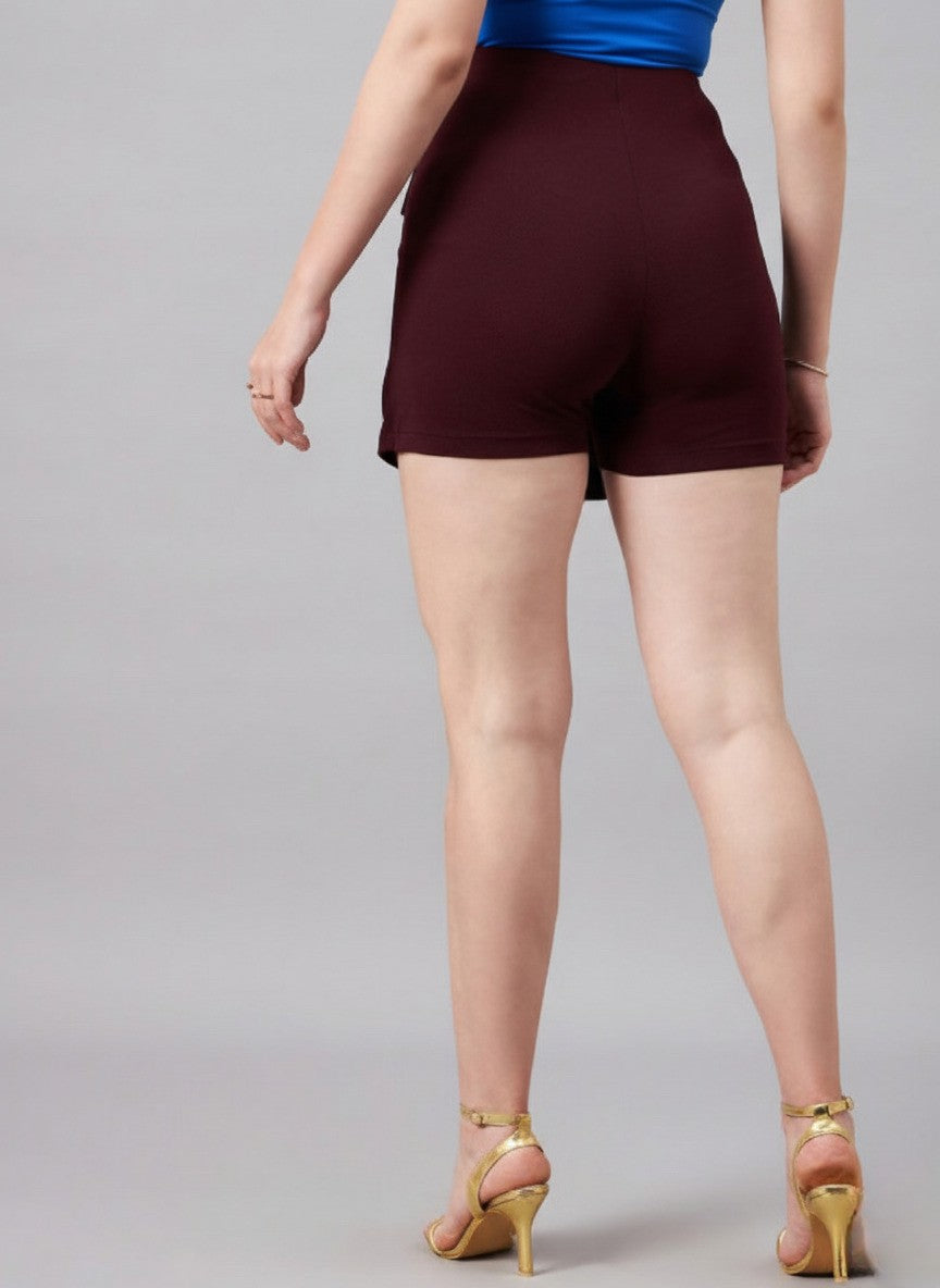 Straight Front Slit Mini Skorts