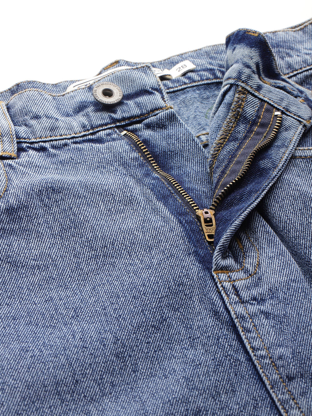 Pure Cotton Straight Denim Maxi Skirt with Cut-Out Detail