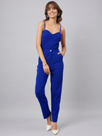 Sleeveless Crop Top With Shawl Neck Jacket & Trousers