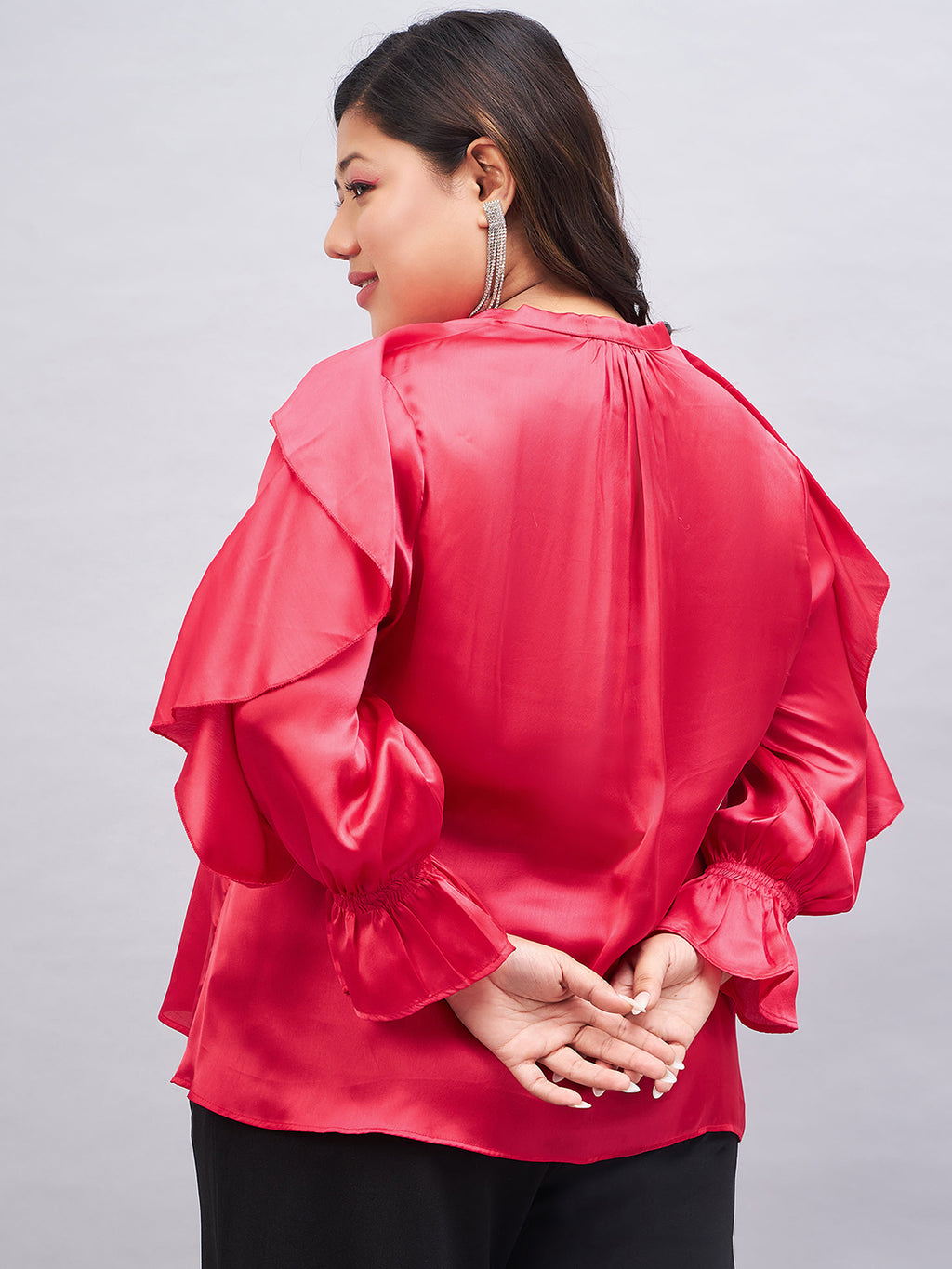 button-down collar Fuchsia Shirt