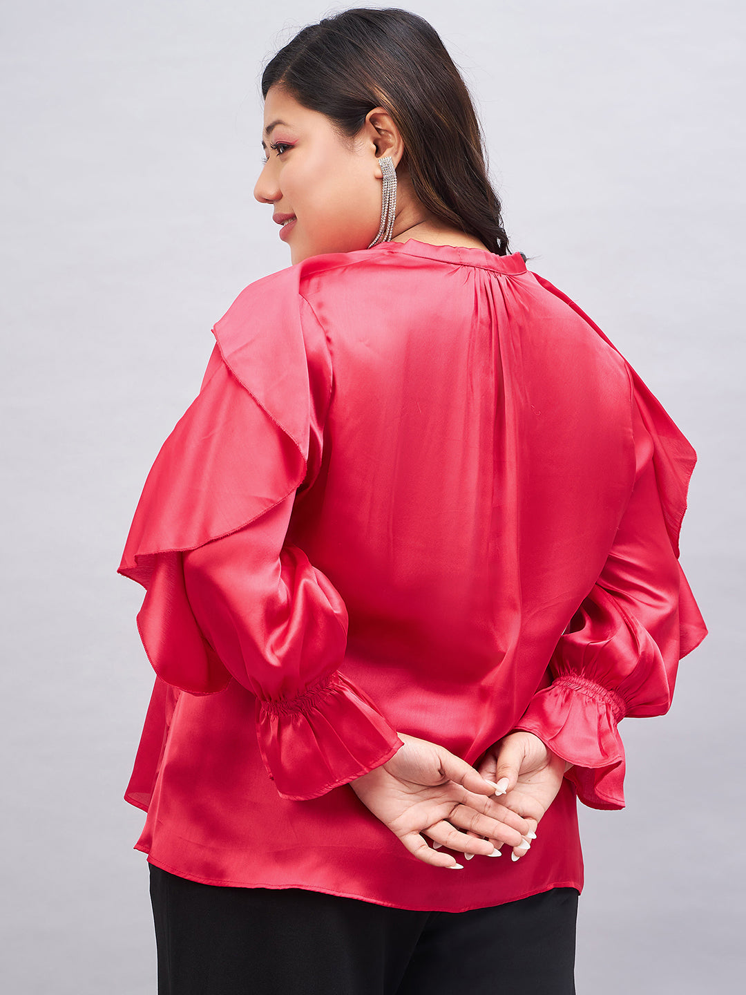 button-down collar Fuchsia Shirt