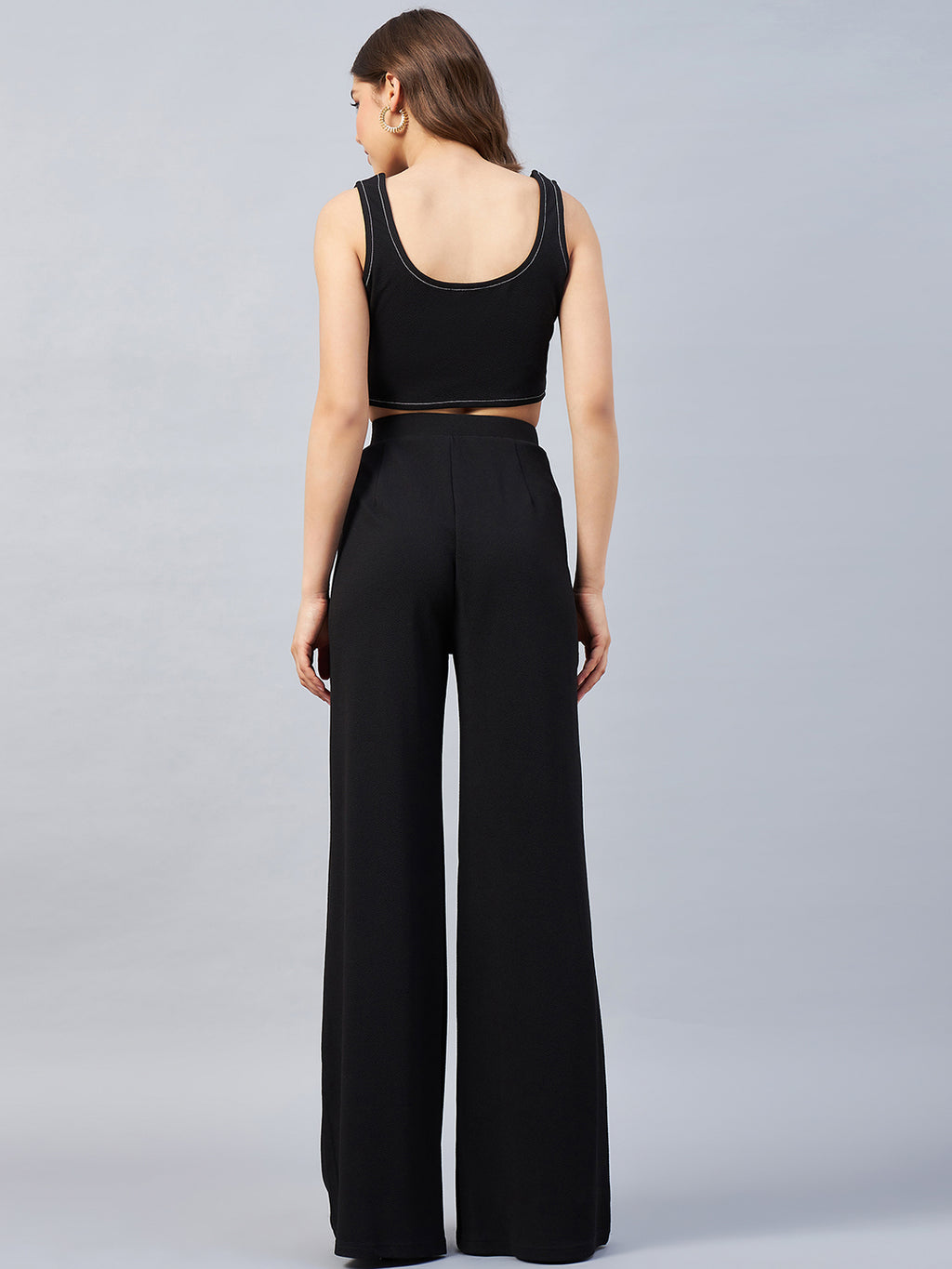 Sleeveless Corset Top With Flared Trousers