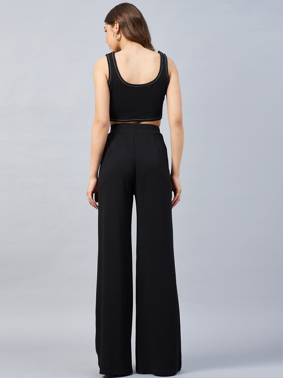 Sleeveless Corset Top With Flared Trousers