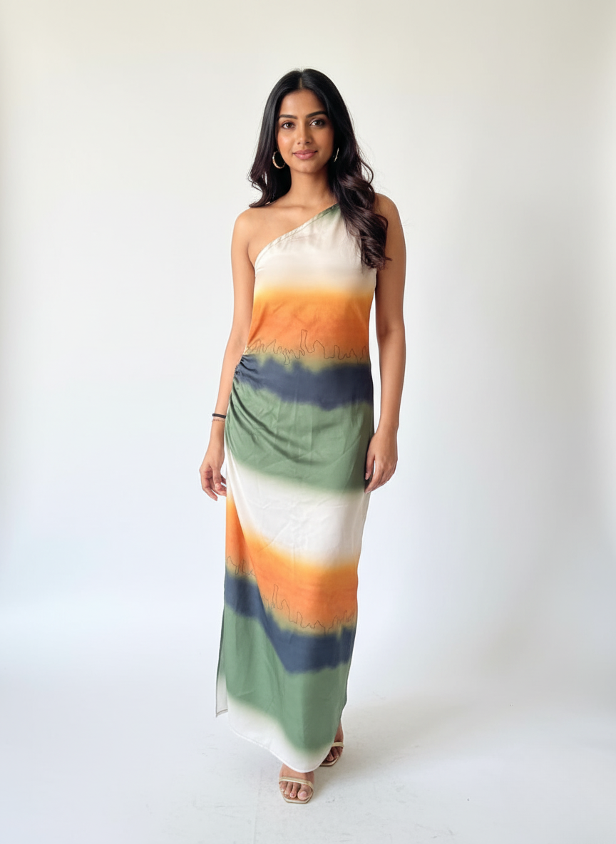 One shoulder maxi dress