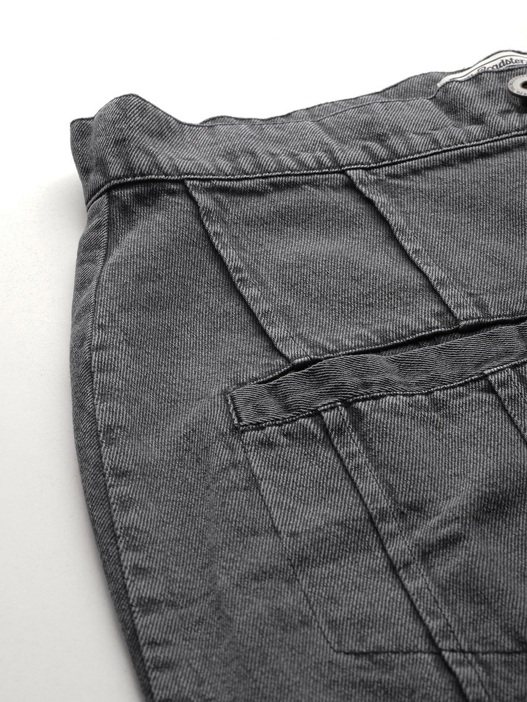 Pure Cotton Denim Straight Midi Skirt with Front Slit