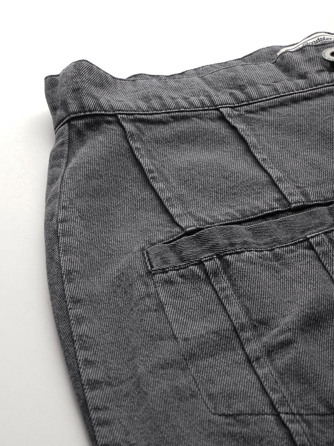 Pure Cotton Denim Straight Midi Skirt with Front Slit