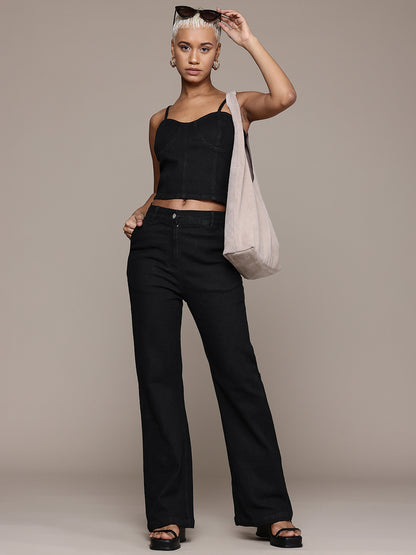 Denim Corset Top With Jeans