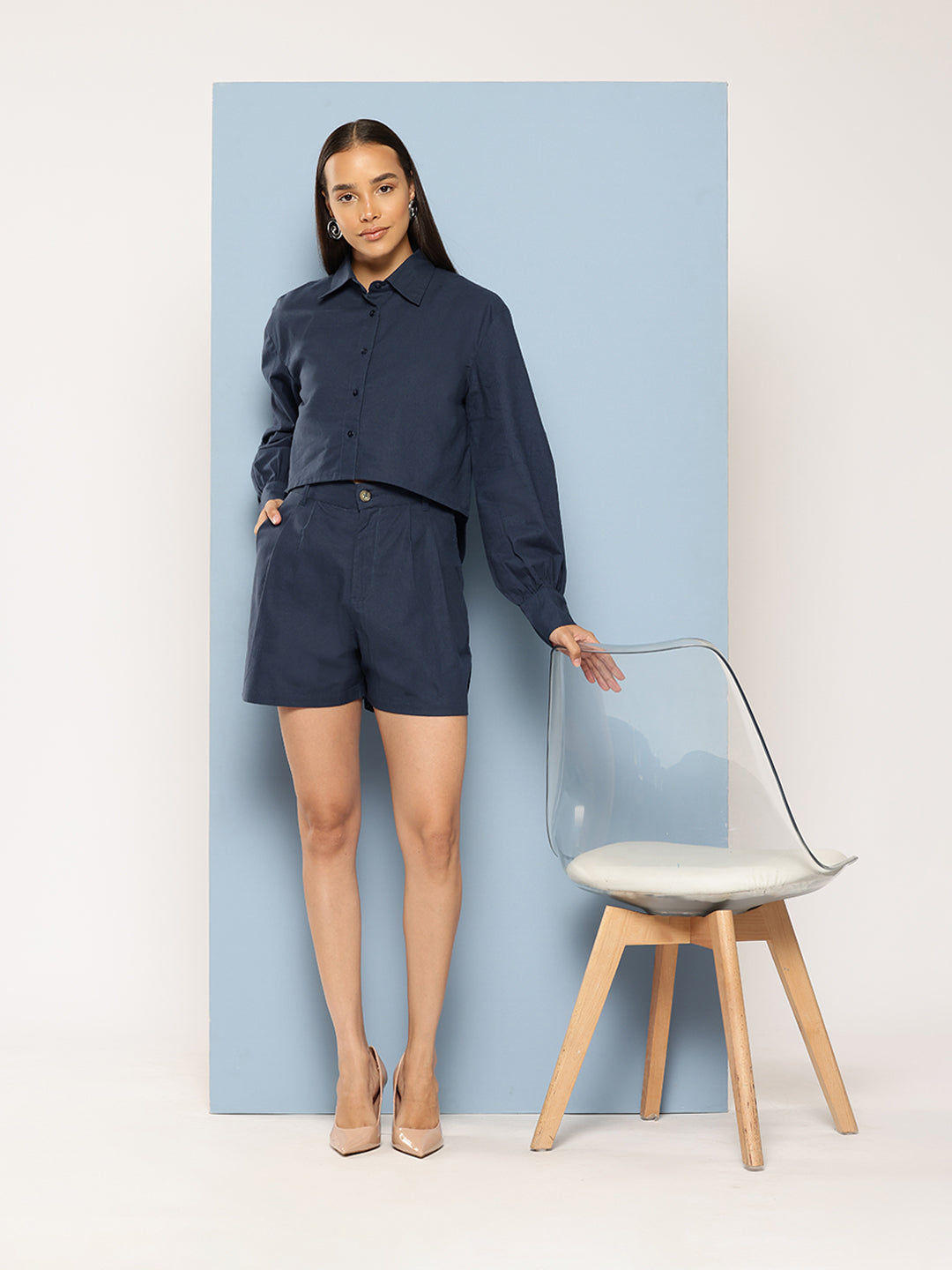 Pure Cotton Shirt With Shorts