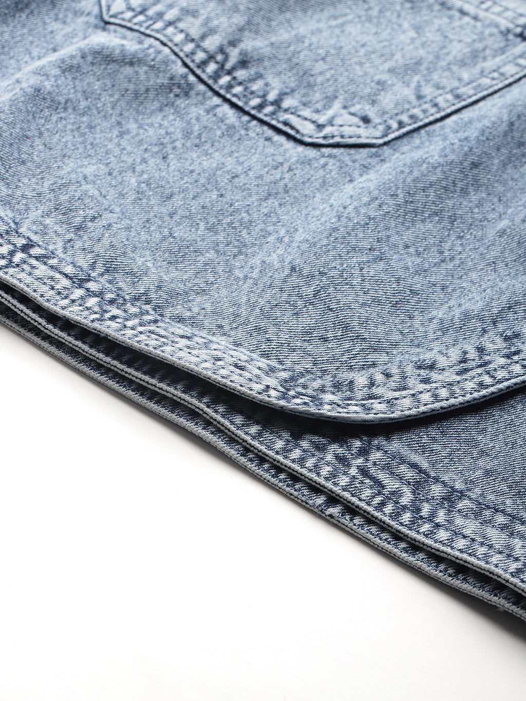 Pure Cotton Wrap Denim Mini Skirt