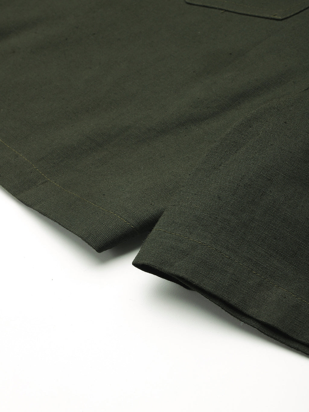 Green Pure Cotton Shirt With Shorts