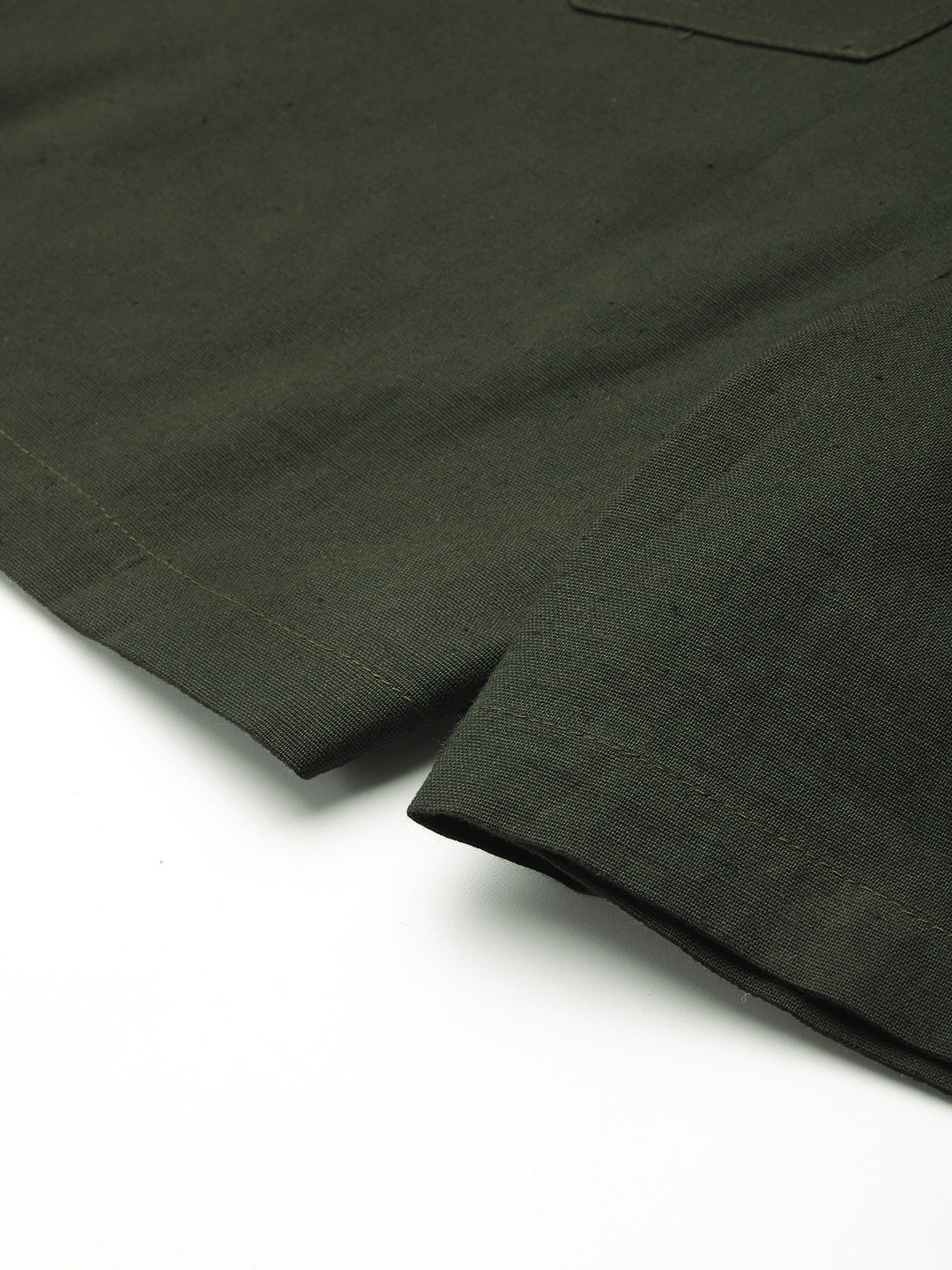 Green Pure Cotton Shirt With Shorts