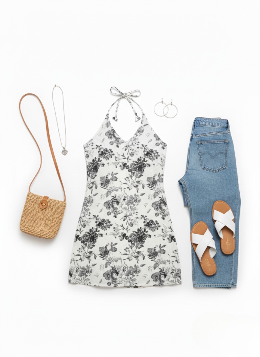 Floral printed Halter Neck Kurti