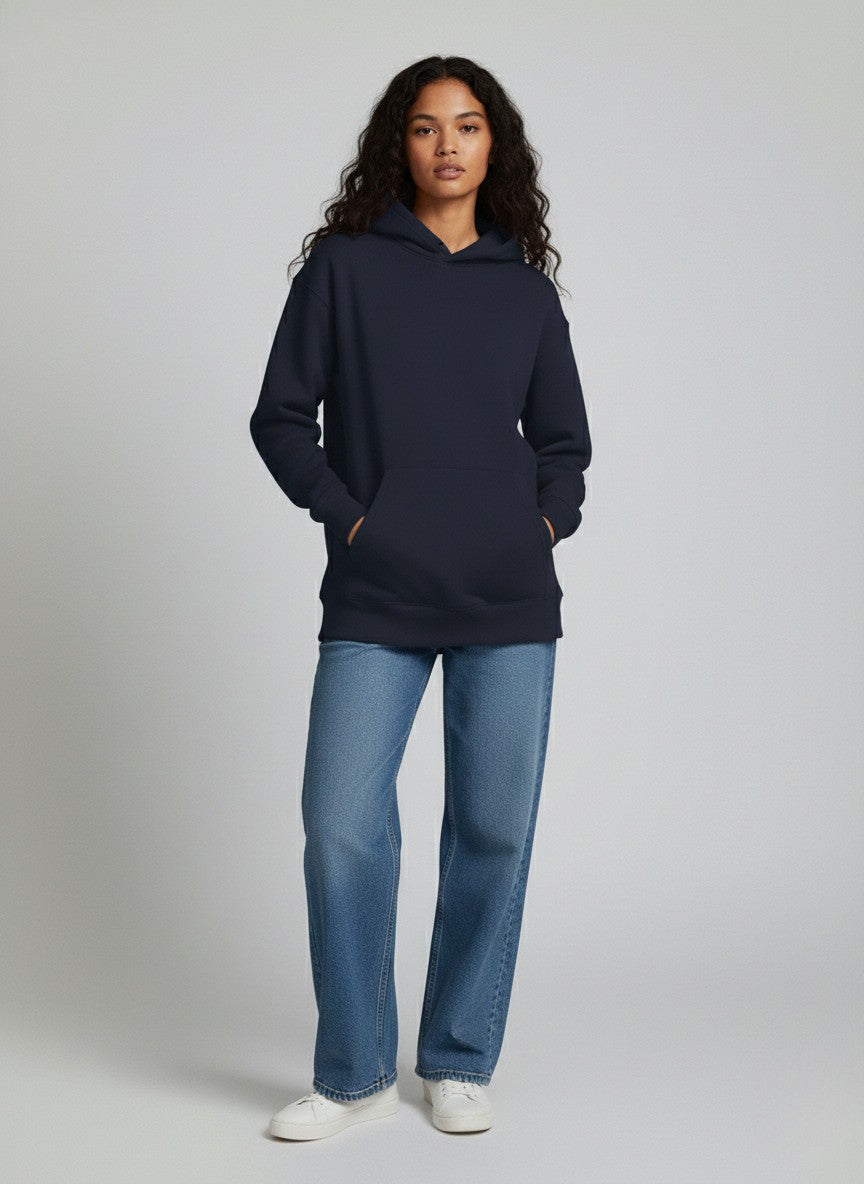 Plain Blue Oversized Hoodie