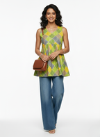 Sleeveless A-Line Flared Kurti