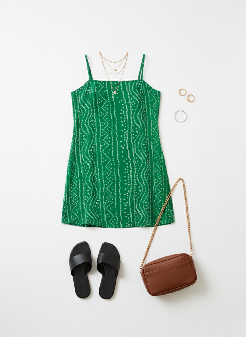 Backless Lace Up Spaghetti Strap Kurti.