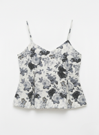 Floral print peplum tunic top