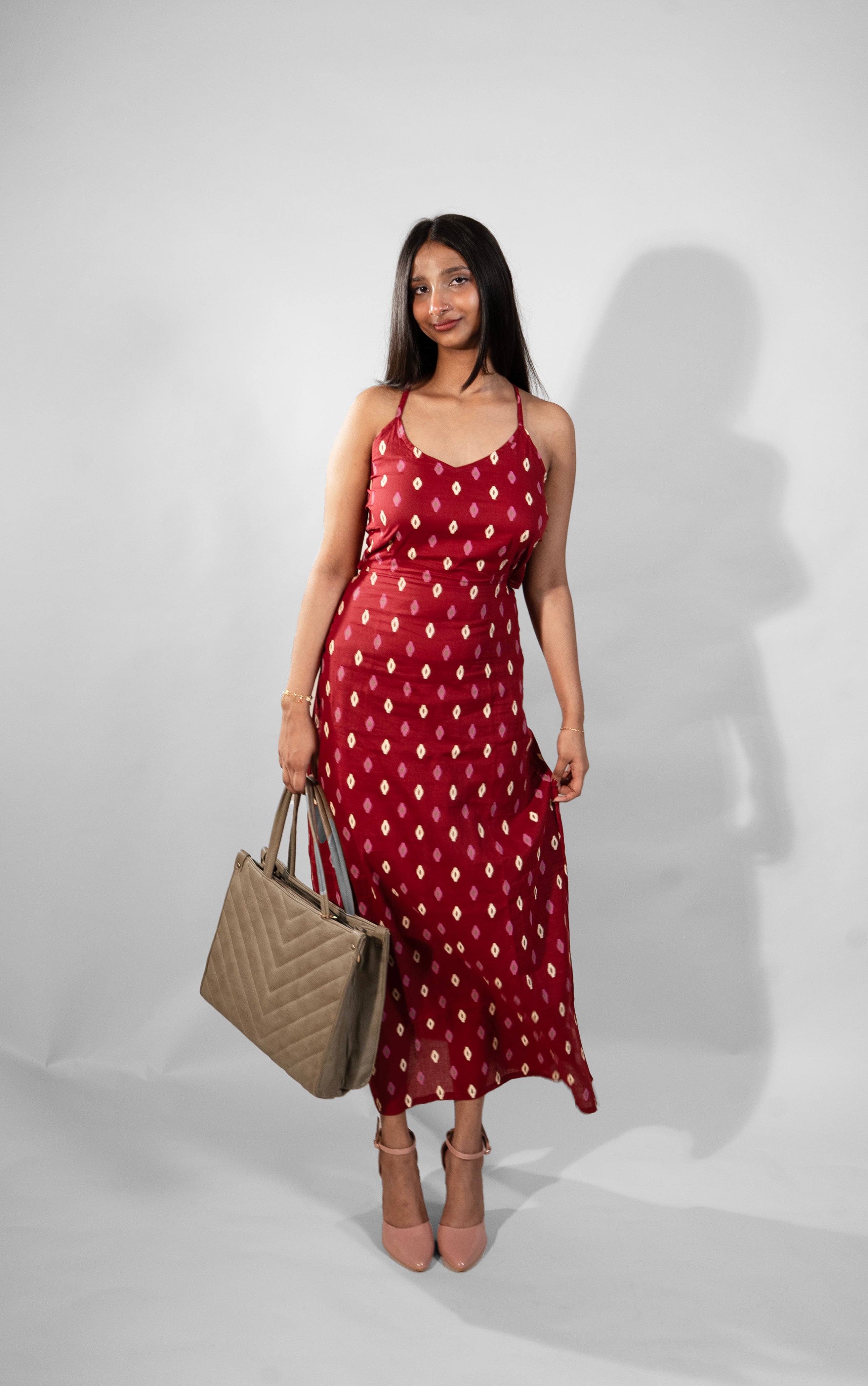 Maroon maxi dress