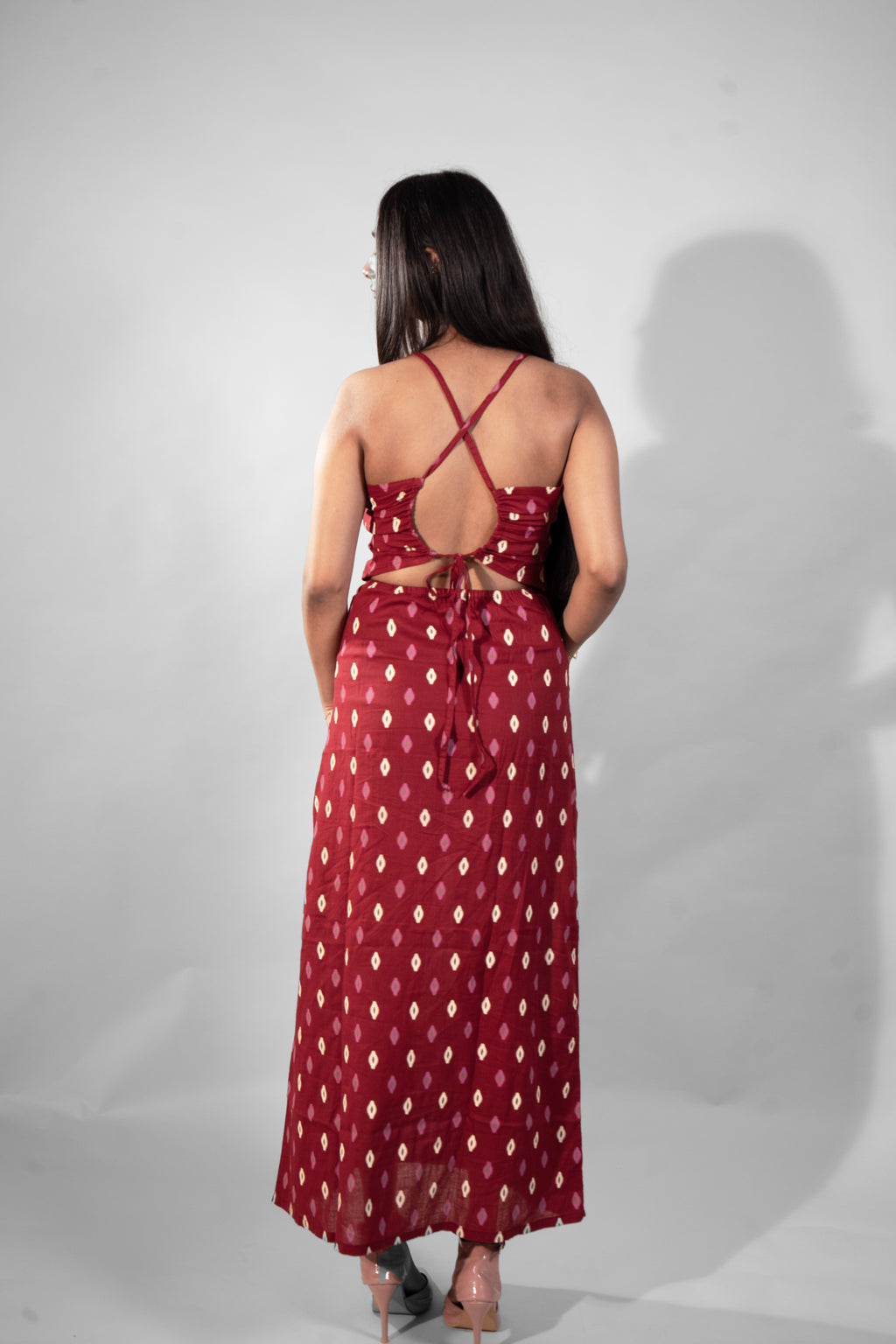 Maroon maxi dress