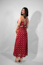 Maroon maxi dress