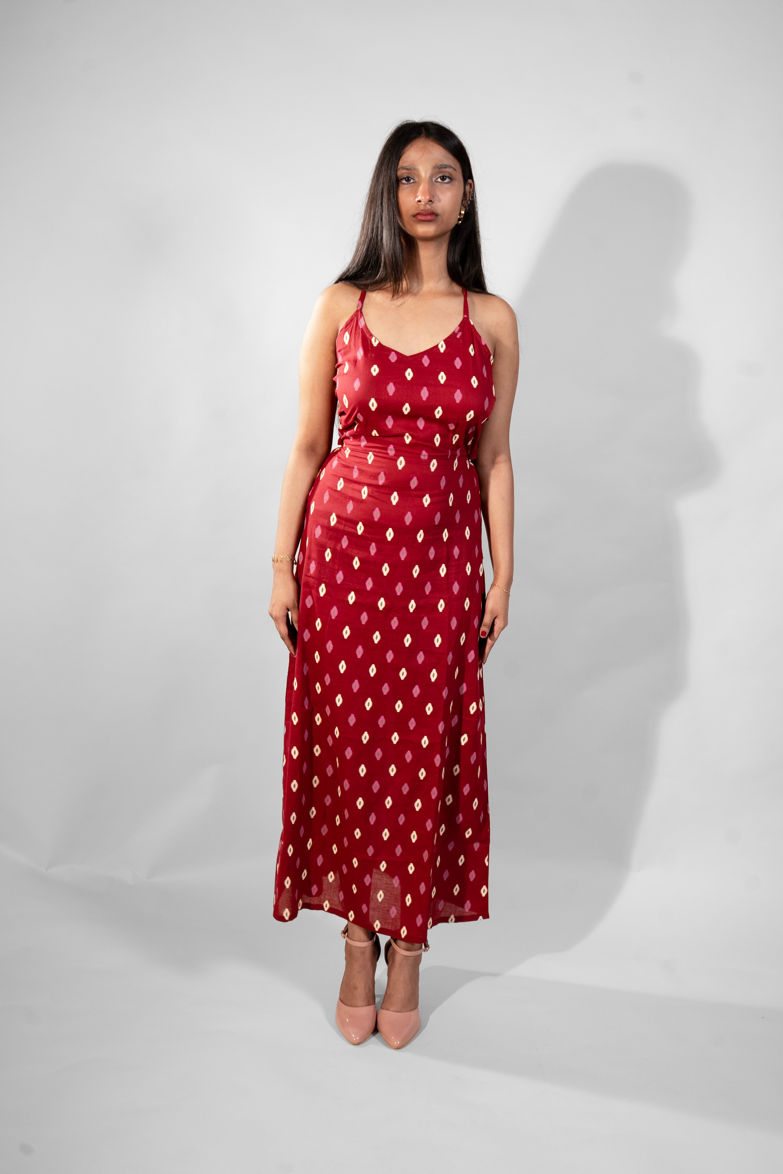 Maroon maxi dress