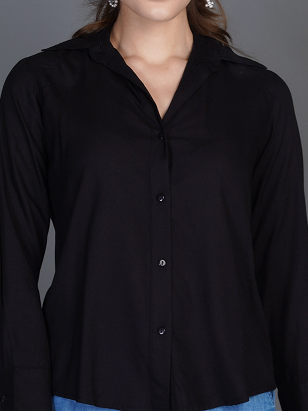Classic Spread Collar Cotton Shirt