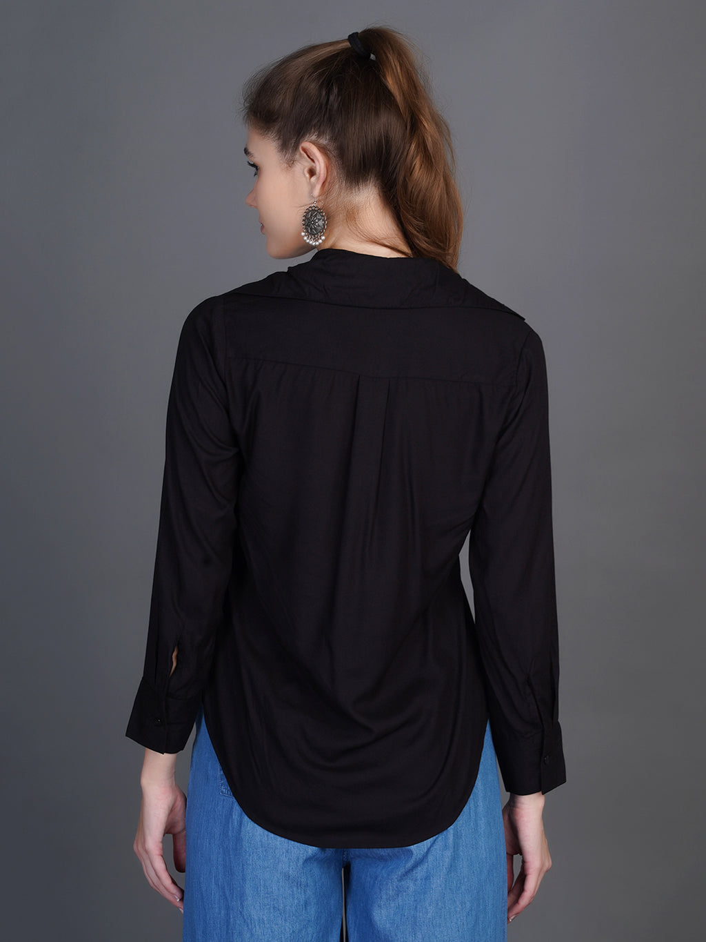 Classic Spread Collar Cotton Shirt