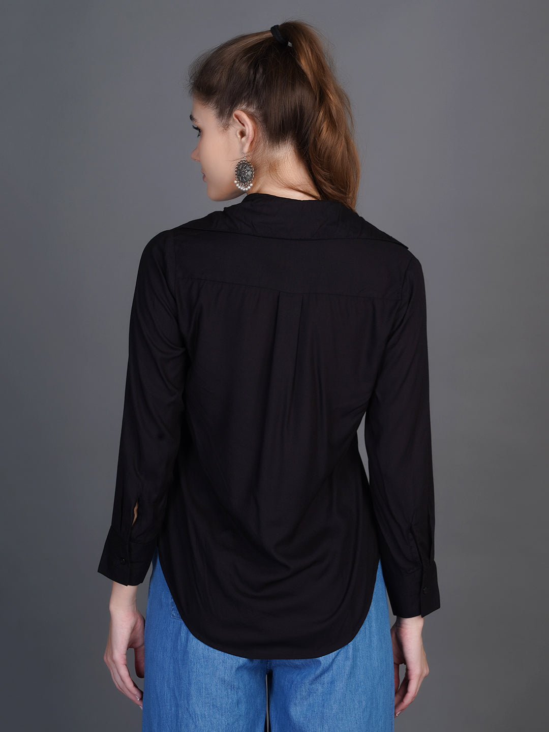 Classic Spread Collar Cotton Shirt