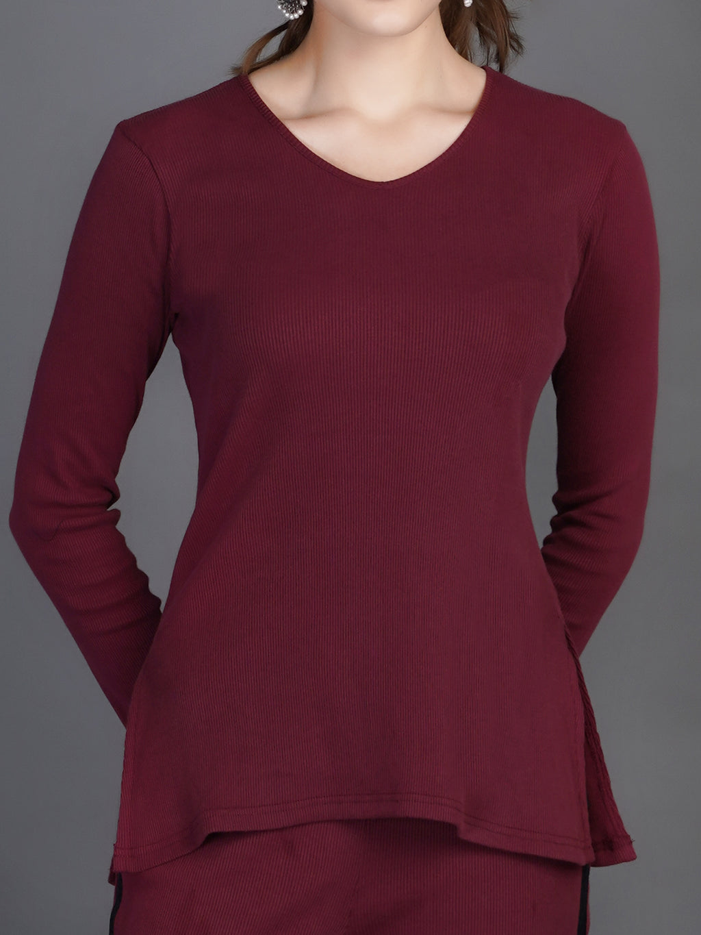 V-Neck Top With Trousers