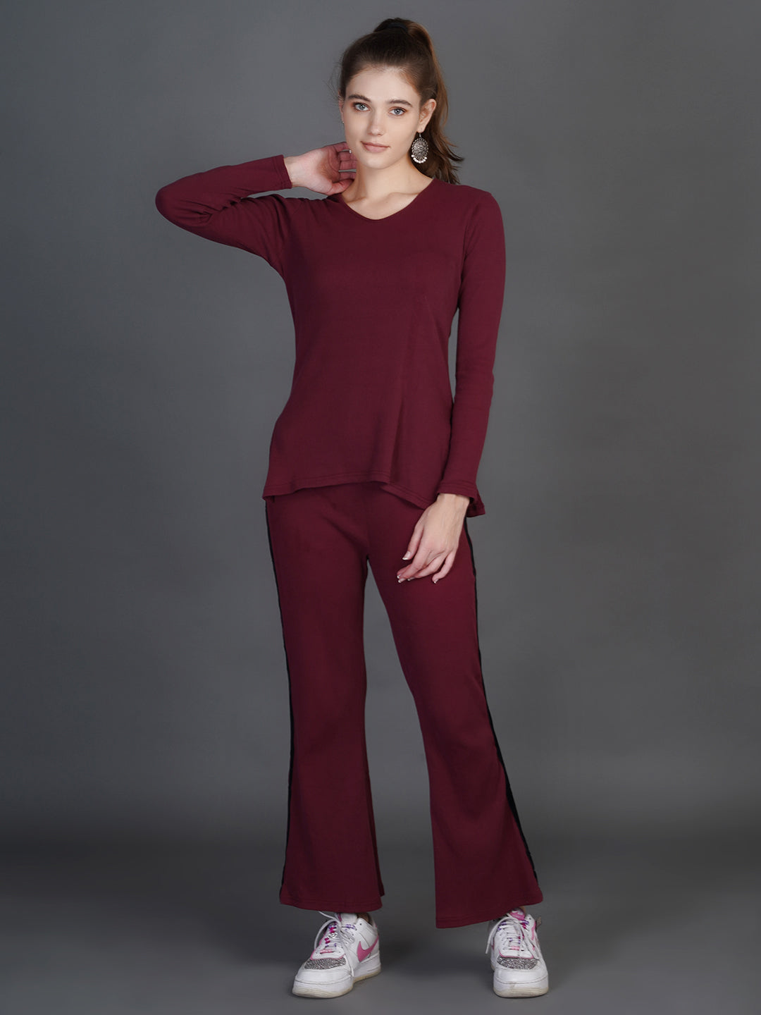 V-Neck Top With Trousers